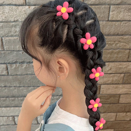 5Pcs/Set Pink Hair Clips for Girl Sweet Flower Heart Baby Princess Barrettes Kids Hairpins Hair Accessories for Girls