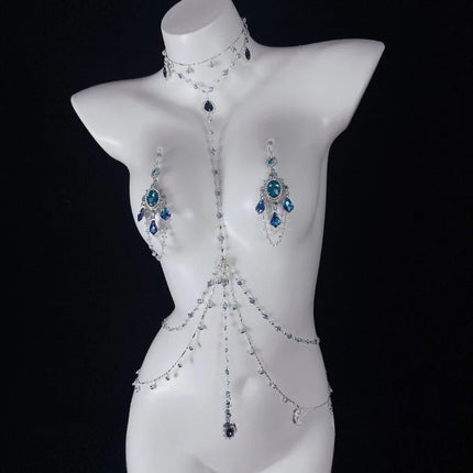 Nipple Clips Collar Sexy Body Chains Erotic Sapphire  Breast Restraints BDSM Training Anal Plugs in Various Sizes Adult Sex Toys