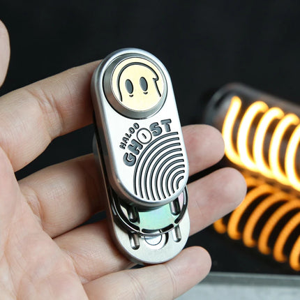Ghost Tuning Fork EDC Card Pusher Zirconium Alloy Fidget Slider Office Stress Relief Toys Fidget Toys  For Adult Gift