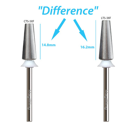 MagiBling 3XF Tapered Nail Drill Bit Professional Removal Grinding Bits for File Machine Acrylic Soft Gel Polish Tools 3/32”