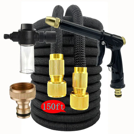 25/150ft Garden Water Hose Expandable Metal Connector High Pressure TPE Reel Magic Water Pipes for Garden Hose Farm Irrigation