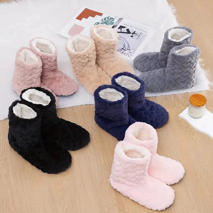2026 Winter Adult Thick Warm Floor Shoes High Tube Non-Slip Indoor Cotton Shoes Plush Home Slippers Men And Women