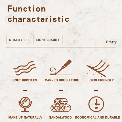 CHICHODO Professional animal hair makeup brush Precise loose powder brush powder Simple beauty tools - Goat Hair -F203