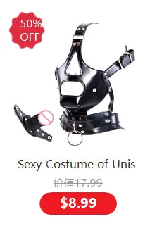 Exotic Accessories of Leather Bondage Fetish Eye Mask Sex Toys for Women Couples Bdsm Cosplay Blindfold Erotic Flirting Costumes