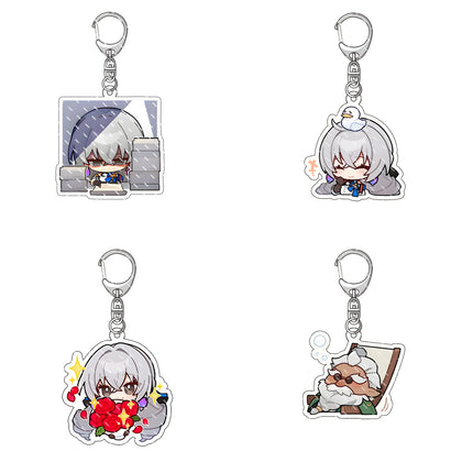 Honkai: Star Rail Anime Figure Acrylic Keychain Dan Heng Feixiao Firefly Model Plate 4pc/set Keyring Game Fans Gift