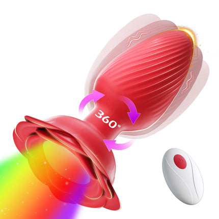 360° Rotation Vibrating Butt Plug Prostate Massager Remote Control Anal Vibrator Anal Plug with LED Anus Sex Toy for Man Gay