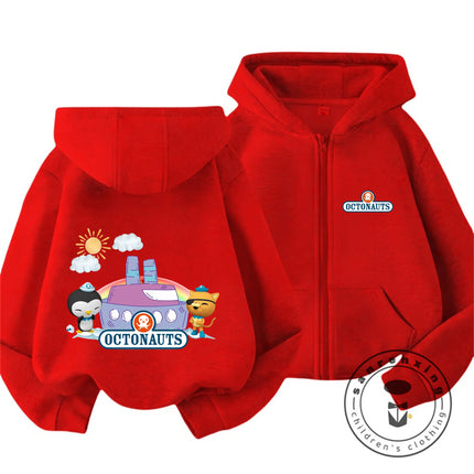 Cute Kawaii 2026 Octonauts Zipper Hoodie 3-14Y Boys Girls Autumn Winter Cartoon Street Hot Fashion Outdoor Casual Lovely
