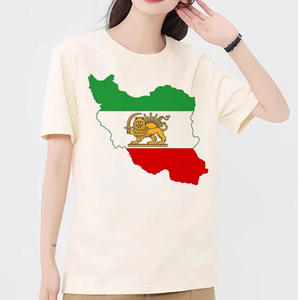 2026 Iran Tshirt Women Funny Clothing Sleeve T-shirt Clothing Tops Tees Aesthetic Clothes Harajuku Tshirt Female