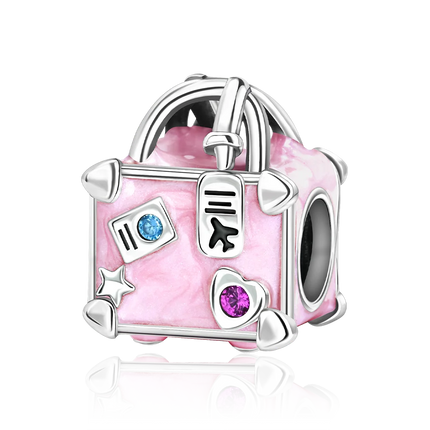 925 Sterling Silver Travel Passport Trunk Charms Fit Original Bracelet Diy Airplane Earth Beads for Jewelry Making Gift