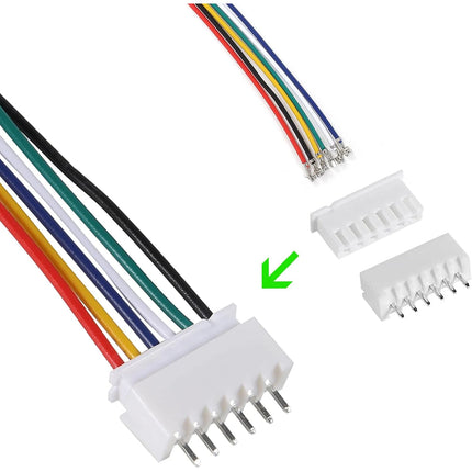JST-XH 2.54mm Connector Socket Kit with Pre-Crimped 2.54mm Male and Female Cable Wire 2/3/4/5/6/7 Pin Housing JST Connector