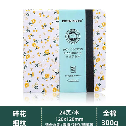 100% cotton journal watercolor book sketchbook acrylic marker drawing book fabric cover mini pocket book square oil pastel book