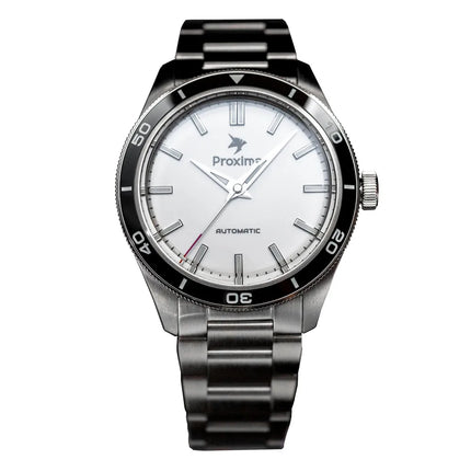 Proxima PX1697 39mm Men Watch White Enamel Dial Bubble Sapphire PT5000 SW200 Automatic Mechanical Vintage Watches 20Bar Luminous