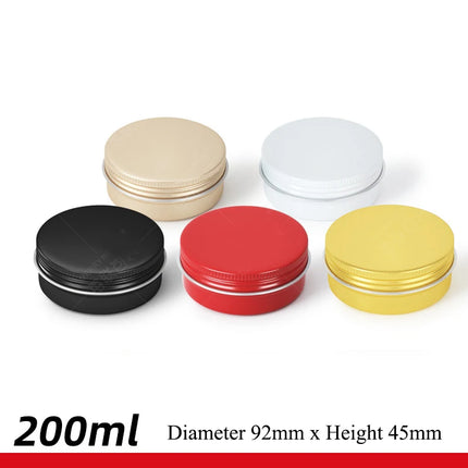 10/20/50pcs Golden Aluminum Jar 30ML Empty Aluminum Case 60g Black Tins Lip Balm Cans Cream Pots Cosmetic Container 120g MC1351