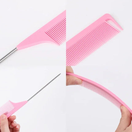 3pcs Styling Comb Set Teasing Comb Triple Teasing Comb Mouse Tail Comb Edge Brushing Hair Tail Tool, Special for Real Hair Wigs