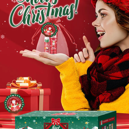 Christmas gift set distribution 120PCS/box in bulk, lip balm in bulk, hand cream in bulk, Christmas cards, gift gauze bags