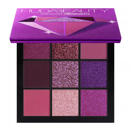 Huda Beauty 9 Color Palette Diamond Amethyst Ruby Red Gold Eye Shadow Pallete Matte Shimmer Eyeshadow Palette Glitter Makeup