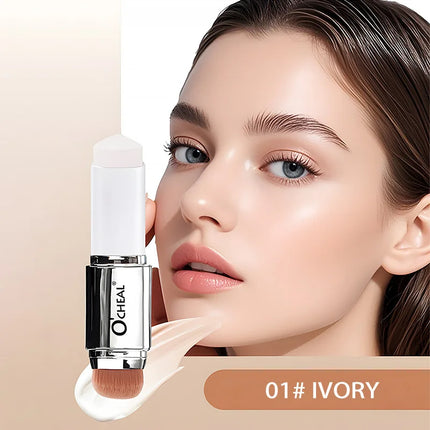 2-in-1 Color-Changing Foundation Stick Lightweight Moisturizing Concealer Foundation Cream Face Brightening Makeup Cosmetics