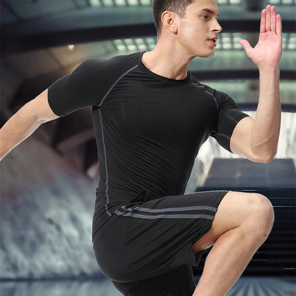 Men's Spider-printed Compressed Shirt, Fitness Sports, Running T-shirts, Fitness Sports Athletes Quick Dry Short-sleeved S-3XL