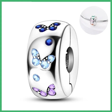 925 Sterling Silver Buckle Ring Series Charms Pendant with Cubic Zirconia, Fit DIY Bracelet Necklace Gift for Her, Sterling Silver Pendant