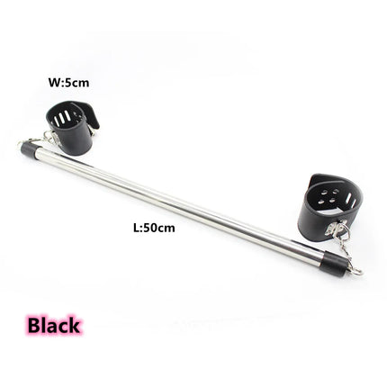 Metal Spreader Bar with Hanging Handcuffs Ankle PU Leathe Wrist Cuffs Restraint Kit BDSM Bondage Adult Game Adult Toys Harness
