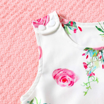Baby Floral Print Sleeveless Romper Summer Breathable Crawling Suit for Infants Comfortable Soft Clothing for Baby Boys Or Girls