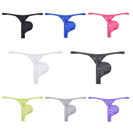 Men's Underwear Ice Silk Satin T Pants Low Waist Comfort Seamless Thongs