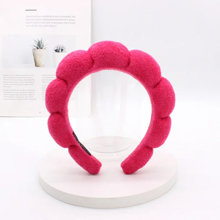Women Girls Sponge Co Spa Makeup Bubble Terry Cloth Headband Puffy Retro Hair Bands Soft Hairband Headwear