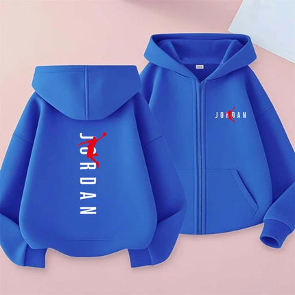 Trendy Print Kids Hooded Zipper Sweatshirts Spring Autumn Casual Streetwear For 2-13 Year Boys Girls Children Top Clothes