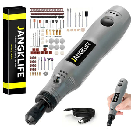JANGKLIFE USB Cordless Rotary Tool Kit Woodworking Engraving Pen DIY For Jewelry Metal Glass Mini Wireless Drill