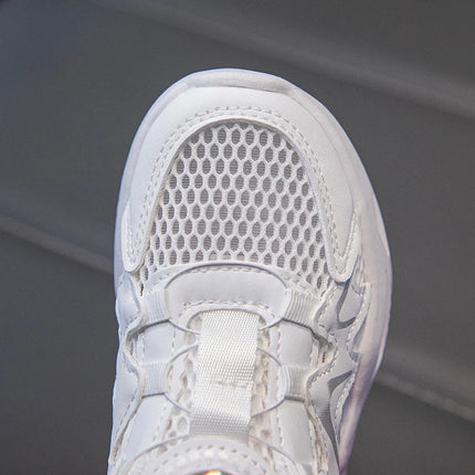 Girls Sports Shoes Pink Mesh Breathable Lightweight Running Shoes Summer New Soft Sole Rebound Wear-resistant Casual Sneakers