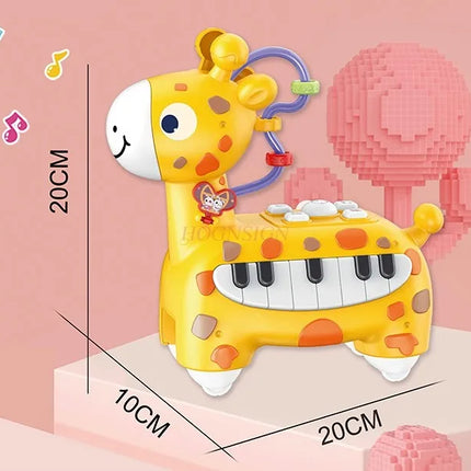 Baby toys that make sounds and move, baby 0-1 year old children's puzzle deer electronic piano music piano