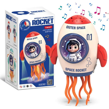Electric Dancing Rocket Toys Automatic Obstacle Avoidance/Projection/Light and Music/Spray Baby Interactive Crawling Dance Squid
