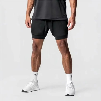One Piece Men's Double Shorts Roronoa Zoro Japanese Anime Fake Two-Piece Summer 2-in-1 Fitness Sports Quick-Drying Y2K Shorts