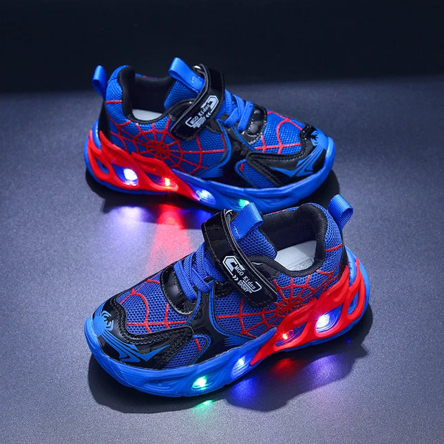 1-9-year-old boys and girls breathable mesh sneakers for spring and autumn, MGO Youngsters LED luminous motion-sensing sneakers-f