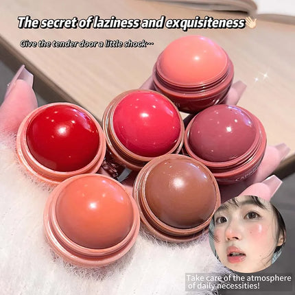 Cappuvini Vitality Juicy Blush Ball Natural Rosy Long-Lasting High Color Blusher Cream Face Makeup Rouge