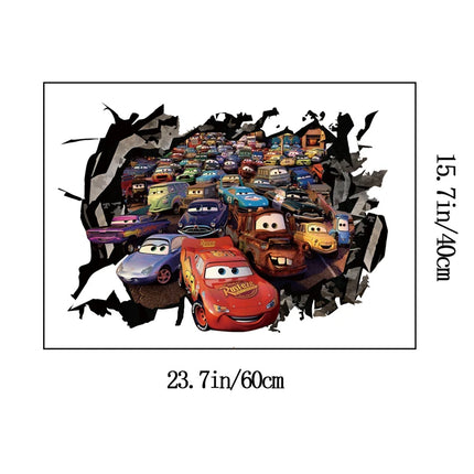 3D Cartoon Car Lighting McQueen Wall Stickers For Kids Room Home Bedroom PVC Decor Movie Mural Art Decals Children's Gifts