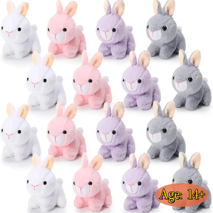 12-24Pcs Easter Bunny Plush Toys Cute Animal Bunny Stuffed Doll Easter Basket Stuffers Gift for Kids Rabbits Animal Bunny Doll
