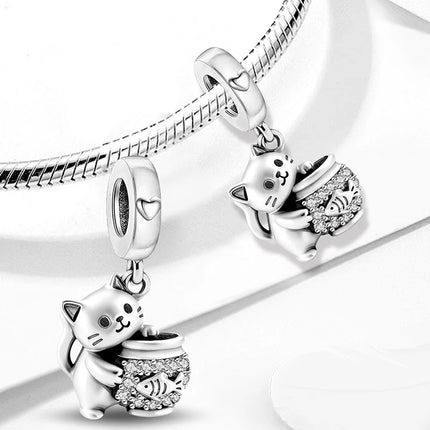 925 Sterling Silver Hedgehog Dinosaur Animal Series Spot Dog Charms Beads Fit Original Pan Bracelet High Quality DIY Jewelry