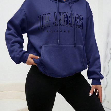Los Angeles Art Letter Design Women Hoodies American Style Casual Hoody Autumn Hip Hop Female Hoodie Casual Fleece Clothing