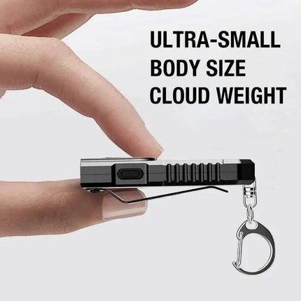 Powerful Mini LED Flashlight USB Rechargeable COB Keychain Hanging Work Light Waterproof Outdoor Emergency Camping Pocket Torch