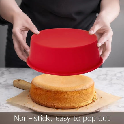 Silicone Cake Pan, Non-stick Silicone Round Cake Mold for Baking, Silicone Baking Pan Set for Cake,cheesecake and Chocolate Cake