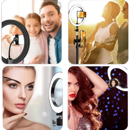 Christma Gift 10 Inch Dimmable LED Selfie Ring Light with Stand Tripod Lamp Photography Ringlight Phone