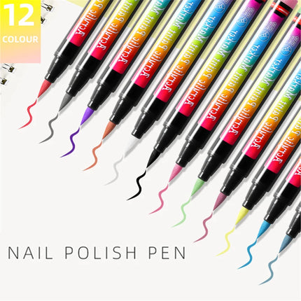 3-18pcs/set Nail Art Graffiti Pen Nail Marker Drawing Abstract Lines Fine Detail Floral Design Waterproof Nail Painting Manicure