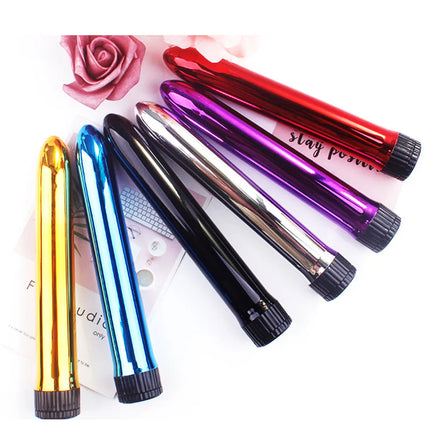 6-Color Metal Body Vibrator, AA Battery Powered, 18cm Relaxation Massage Bullet Seducer clitoral stimulation Sex toys for Women