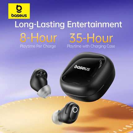 Baseus Bass BD1 Wireless Earbuds Bluetooth 5.4 Earphones Mini and Comfortable wear, Super Bass IP55 Waterproof 0.06s Low-Latency