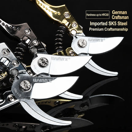SK5 Steel Garden Pruning Shears Heavy-Duty Bypass Pruner for Tree Branch Trimming Ergonomic Gardening Scissors Tool