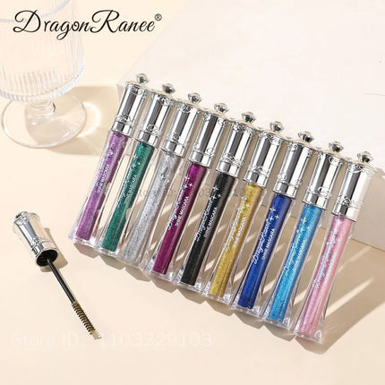 Shiny Diamond Colorful Mascara Blue Glitter Sparkling Waterproof Mascara Beauty Eyelashes Extension Quick Dry Shimmer Eye Makeup