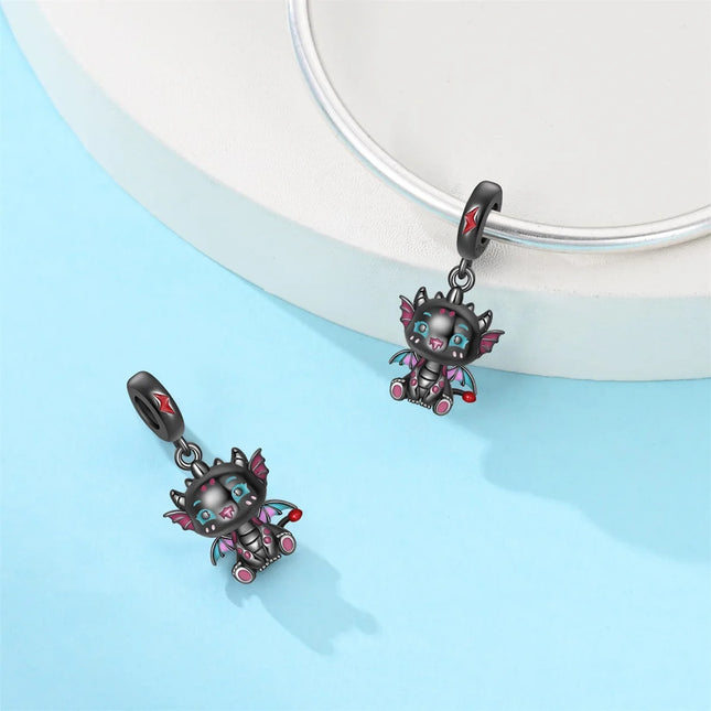 Hot Sale 925 Sterling Silver Cute Panda Beads & Penguin Dangle Charm Fit Snake Bracelet Boutique Necklace Black Pendant Gift