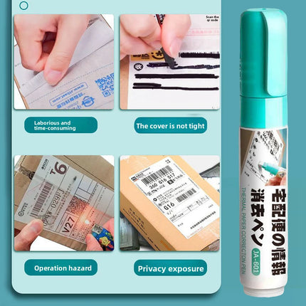 Thermal Paper Privacy Protection Pen,Identity Theft Protection Pen for Instant Erasing Receipt Info,Courier Label Cover-Up Pen