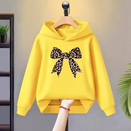 Children's leopard print butterfly festival hoodie, suitable for boys and girls aged 7-14, stylish and comfortable hoodie